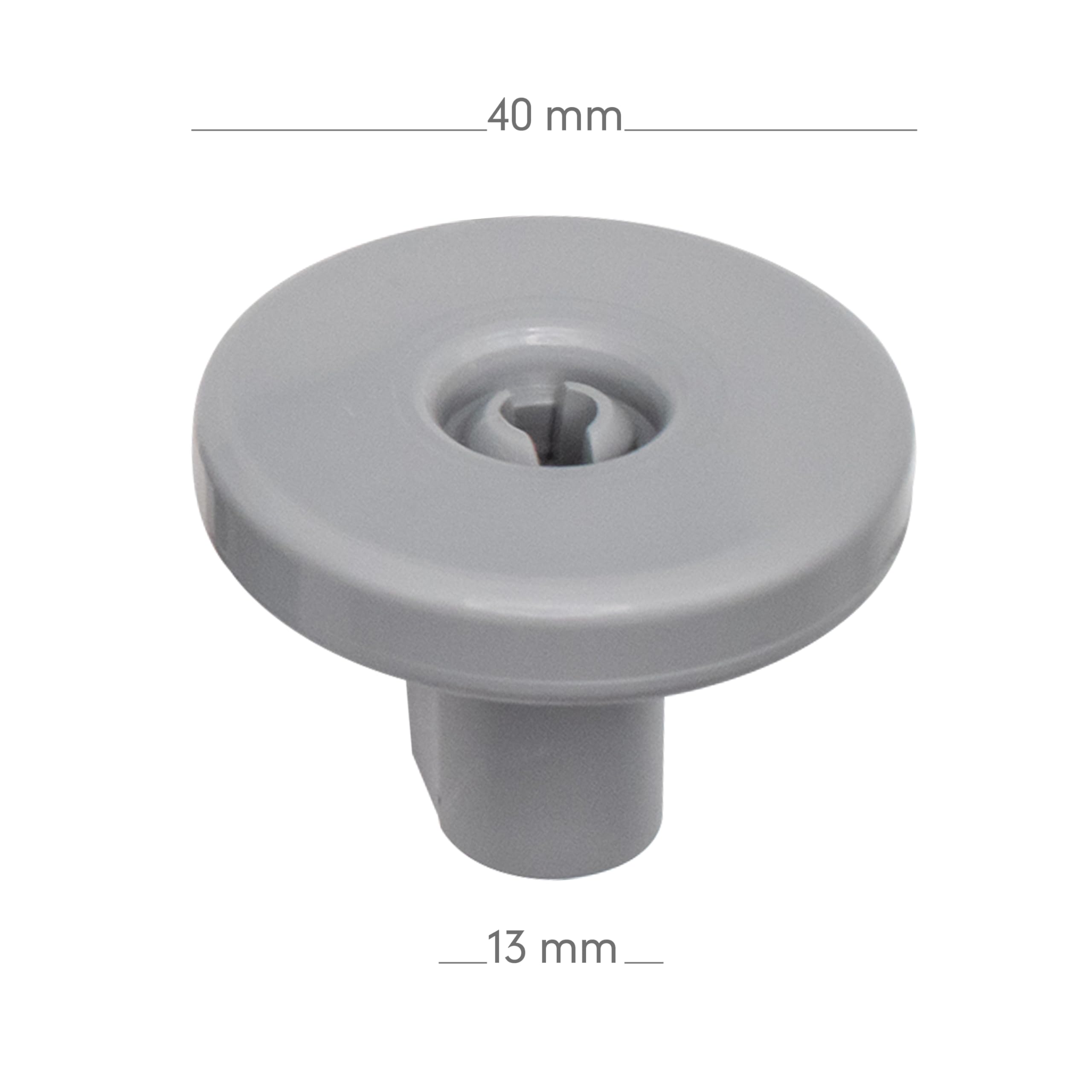 GIANTO Zestaw 8 kół do kosza Zmywarka kompatybilna z Zanussi, Rex, Electrolux, AEG, plastikowe kółka na dolne naczynia kuchenne (sprawdź kompatybilność) - Szary Diam. 40 mm