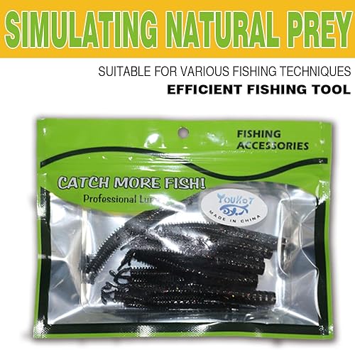Miniatura 5 de YOUHOT Ned Worms Señuelos, cebos de pesca de plástico blando para pesca de lubina