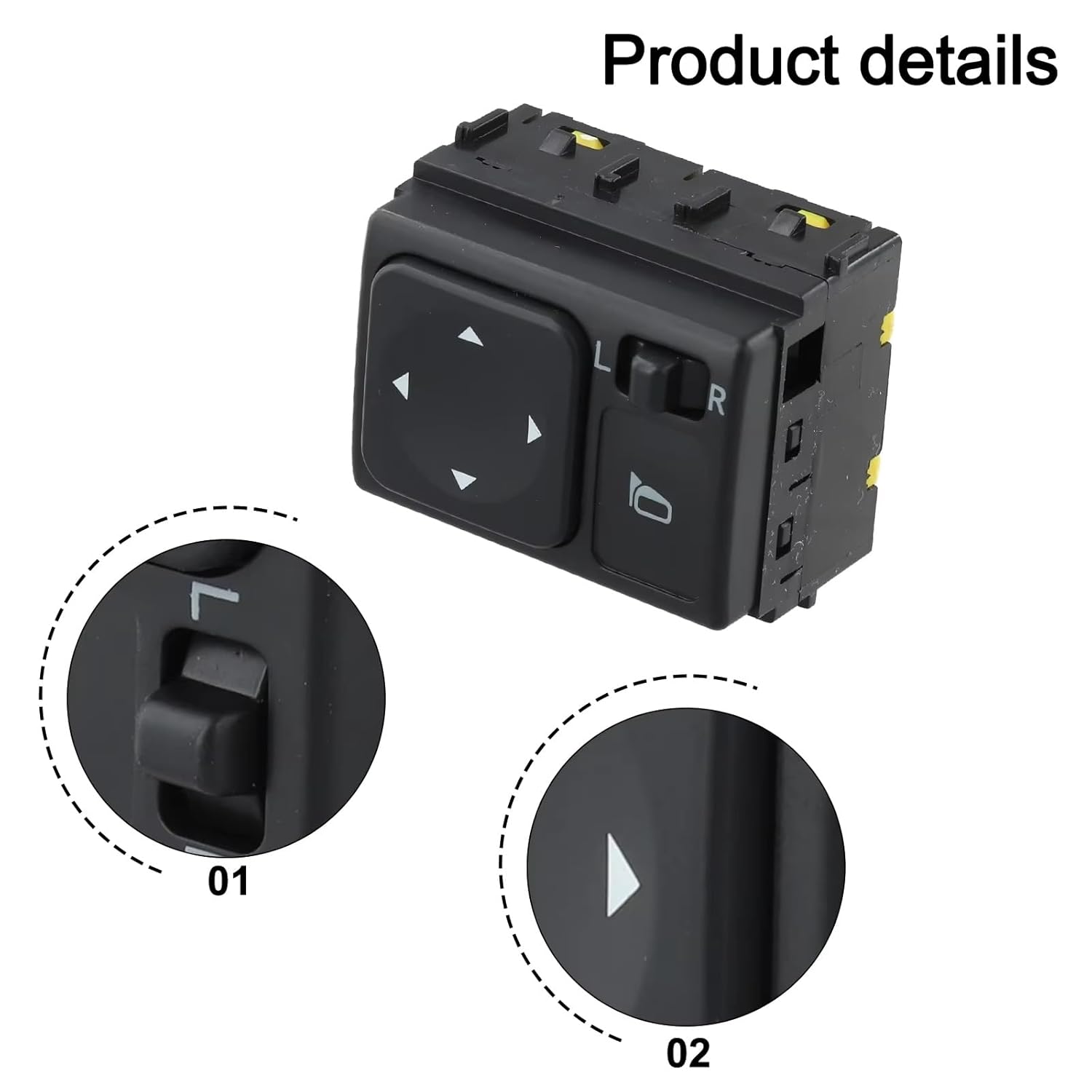 Car Mirror Switch Compatible with Nissan for Pathfinder 2011-2012 Car Rearview Mirror Glass Switch Control Buttons 25570CL00A