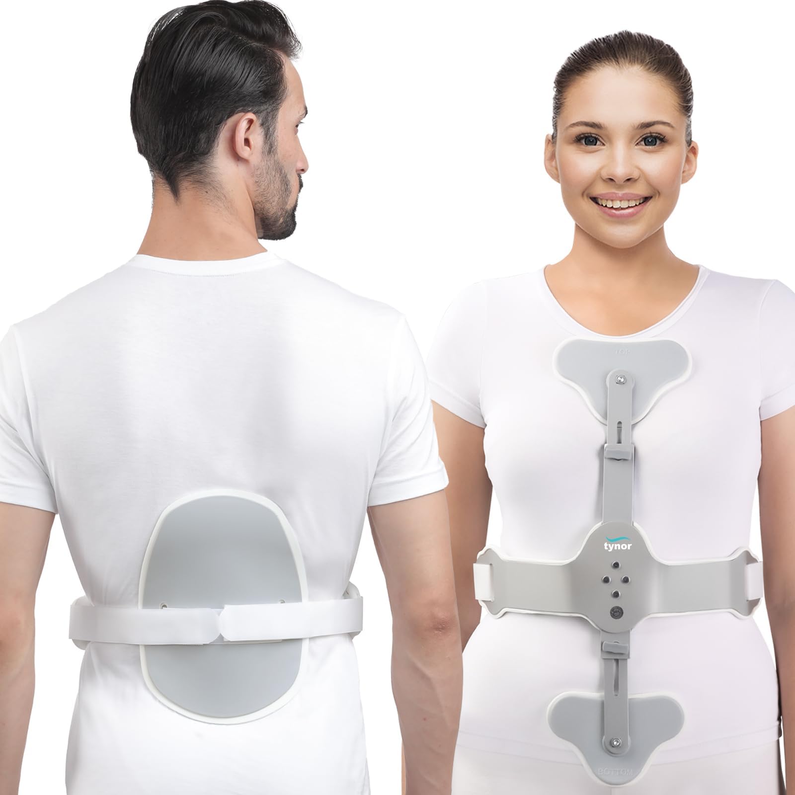 TYNOR Ash Brace (Hyper Extension Brace), Silver, Short, 1 Set