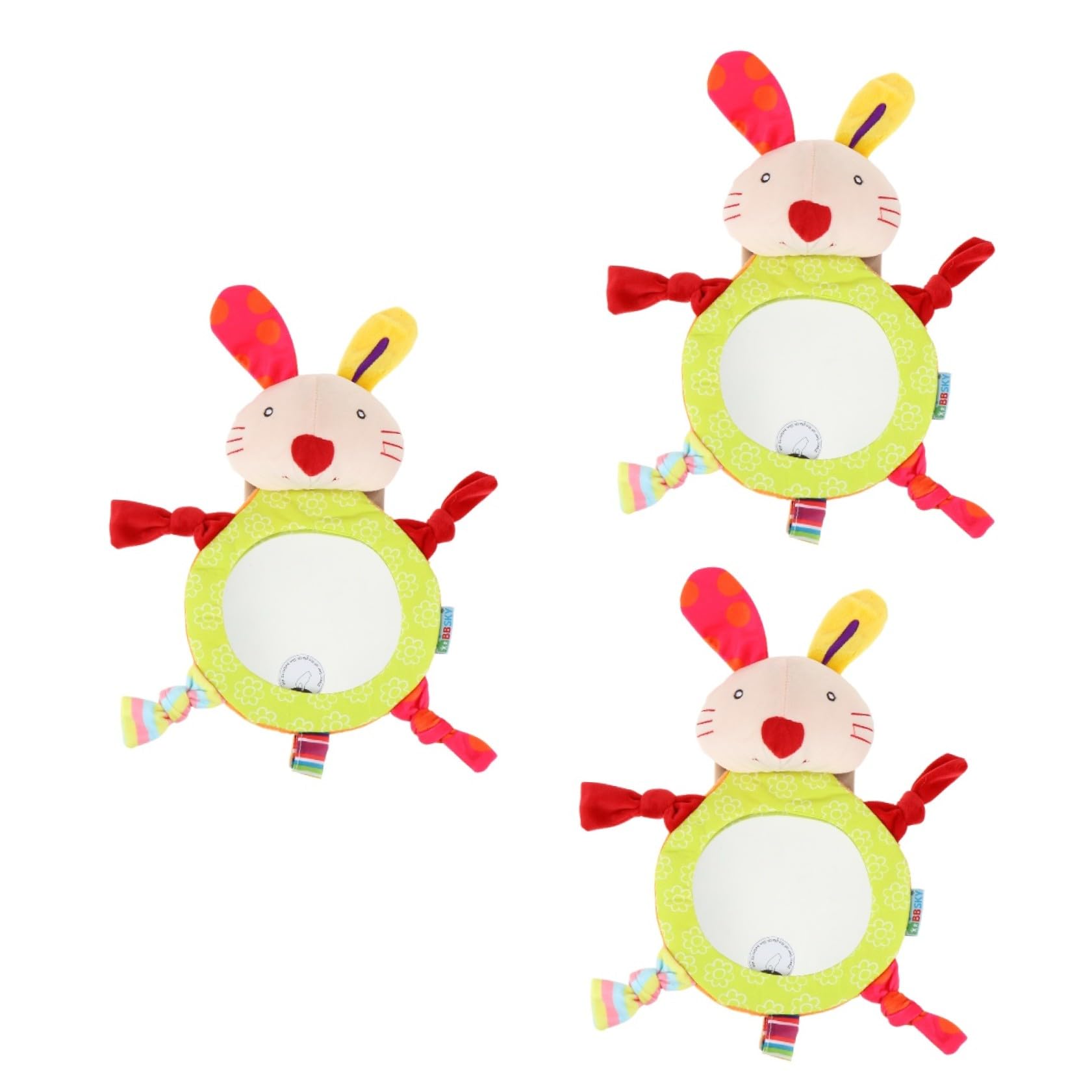 Toyvian 3pièces Miroir De Sécurité Pour Garçon Fille Miroir Arrière De Voiture Cartoon Pour Garçon Fille Design Lapin Pratique Et Pour Véhicules Familiaux