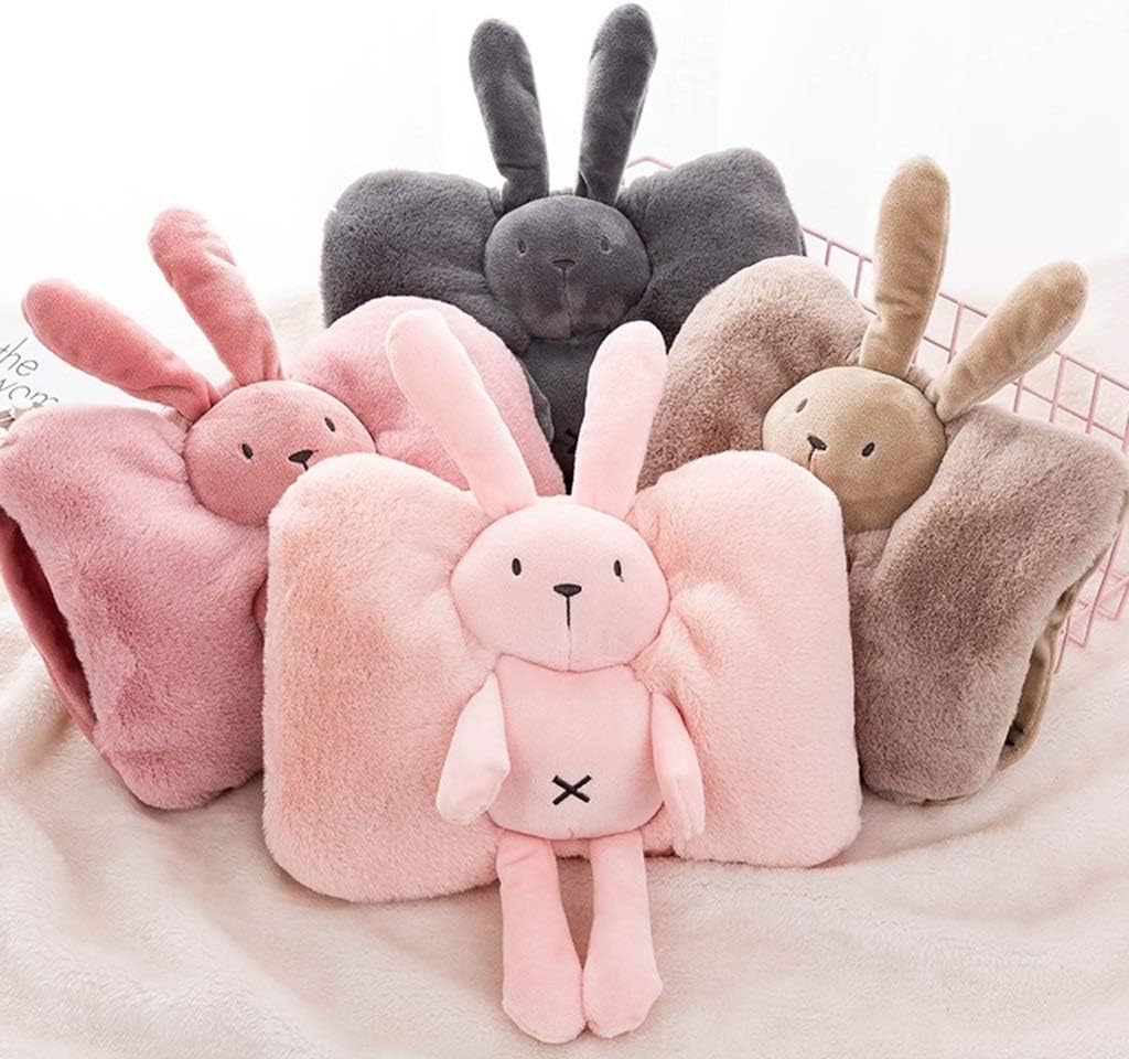 SKUZA Hot Water Bottle, Rechargeable Hot Water Bottle with Plush Cartoon Cute Removable and Washable Cover Hot Water Bag Electric Hand Warmer Gift for Girls