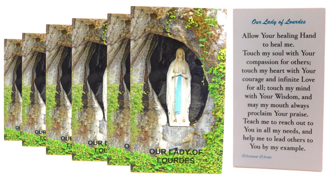 Our Lady of Lourdes Holy Card Set Pack Catholic Prayer Gift Set of 10