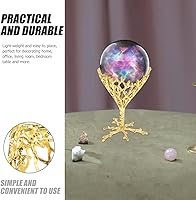 Vista 3 de Soporte de esfera de cristal de aleación, base de metal para nido de pájaros, para decoración del hogar, compacto y diseño para bolas de cristal