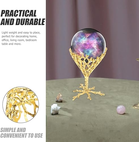 Miniatura 3 de Soporte de esfera de cristal de aleación, base de metal para nido de pájaros, para decoración del hogar, compacto y diseño para bolas de cristal,