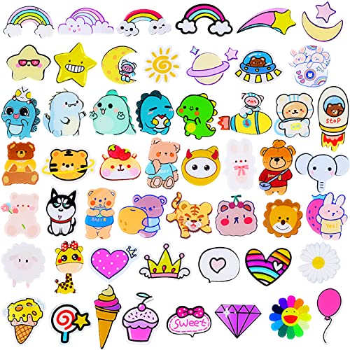52pcs Cute Pins for Backpacks Kawaii Acrylic Aesthetic Brooch Bear Unicorn Cartoon Backpack Accessories Funny Decorative Pins for Women Teen Girl Clothing Crafts - Image 3