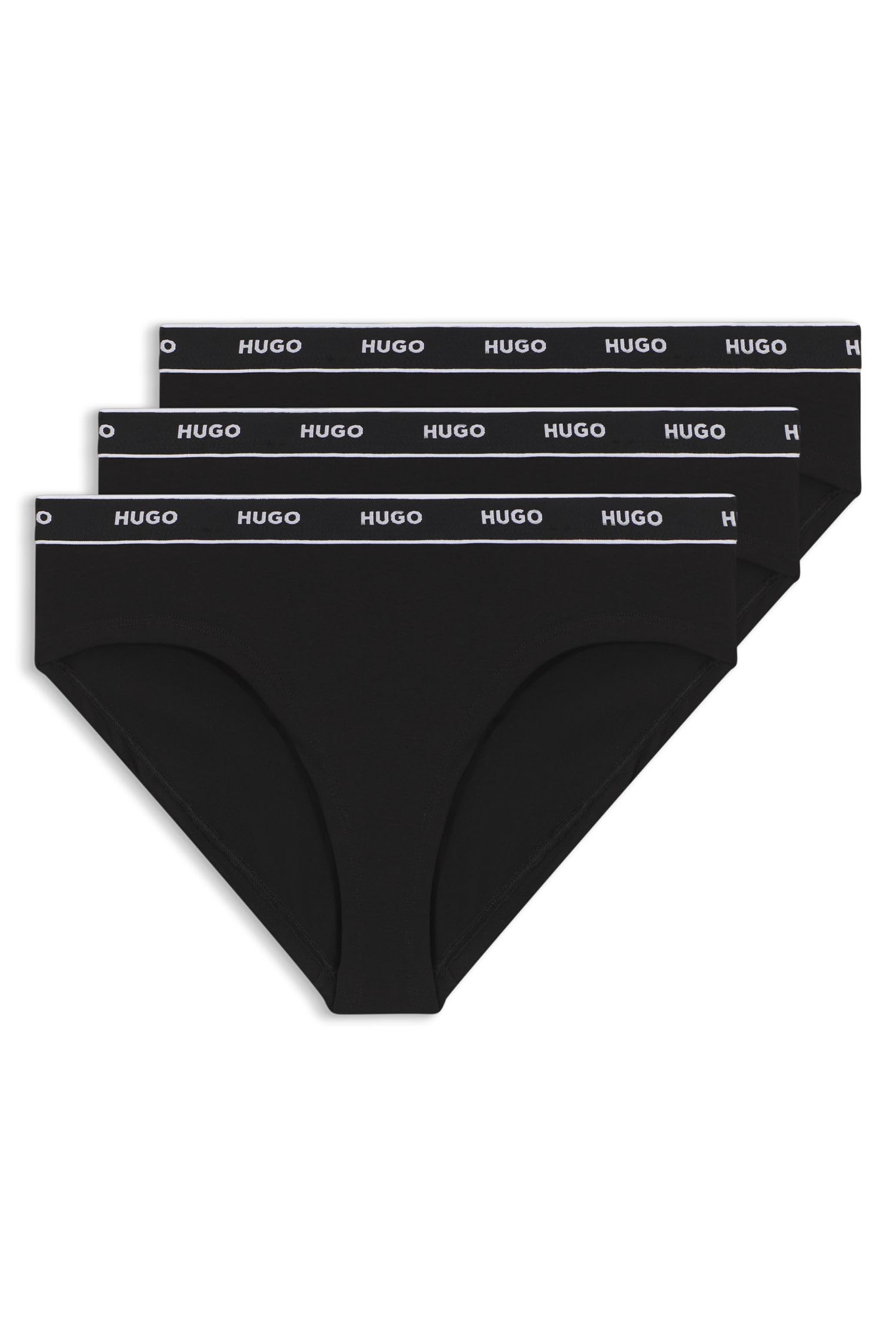 HUGO Women's Triplet Brief Stripe Briefs, Black1, XL