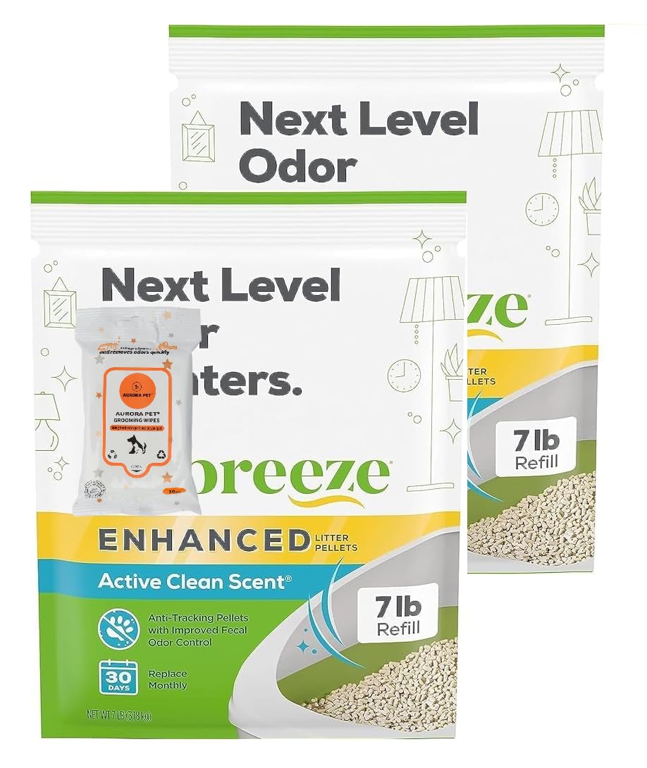 Litière pour chat granulés Cat Breeze Aurora Pet anti-odeurs Active Clean pack recharge 6,4 kg