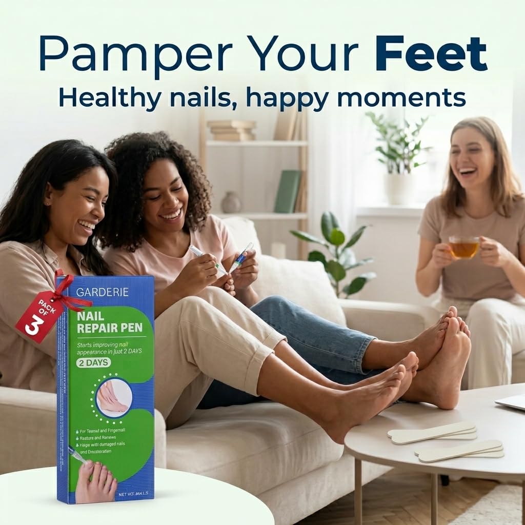 3-Pack Nail Care Pen with 3 Nail Files – Extra Strength Nail Solution, Yellow & Thick Toenail Renewal Liquid Damaged Hands, Feet Nails, Maximum Strength Clear Nail Appearance Set fathers gift.