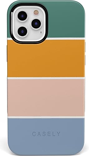 Casely Funda para iPhone 12 Pro Max  Pinta la ciudad  Funda de rayas de bloque de color