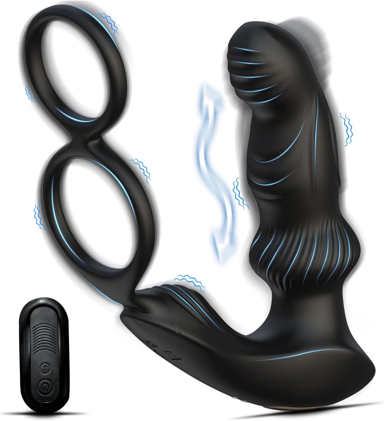 Prostate Massager Anal Dildo Vibrator Sex Toys for Men, Vibrating Cock Ring