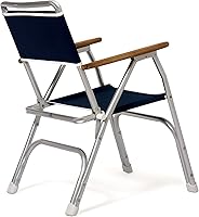 Vista 2 de FORMA MARINE Juego de 2 sillas para barco, cubierta negra, plegable, de aluminio, muebles de teca, M100BLRV