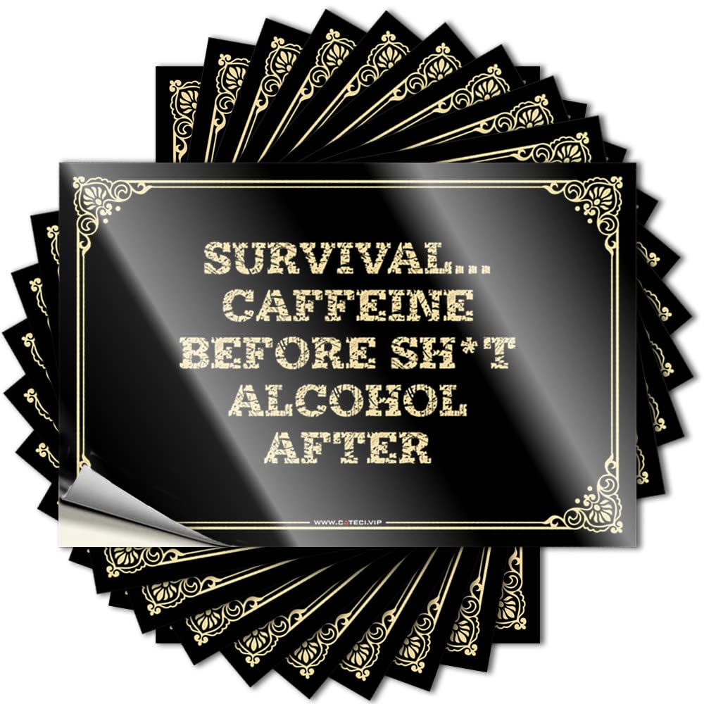 Stickers Sarcastic for Adult Teacher Day of The Week Sticky Back - Survival.Caffeine Before Sh*t Alcohol After Bar Signs Home Funny(8X12CM-5Pcs)