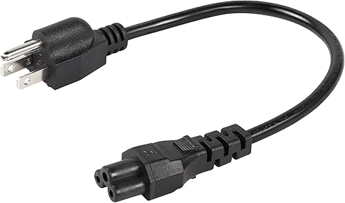 CEERXIAN - Cable de alimentación corto de CA de 3 clavijas, Nema 5-15P macho a IEC 320 C5 hembra, cable de repuesto para computadora portátil