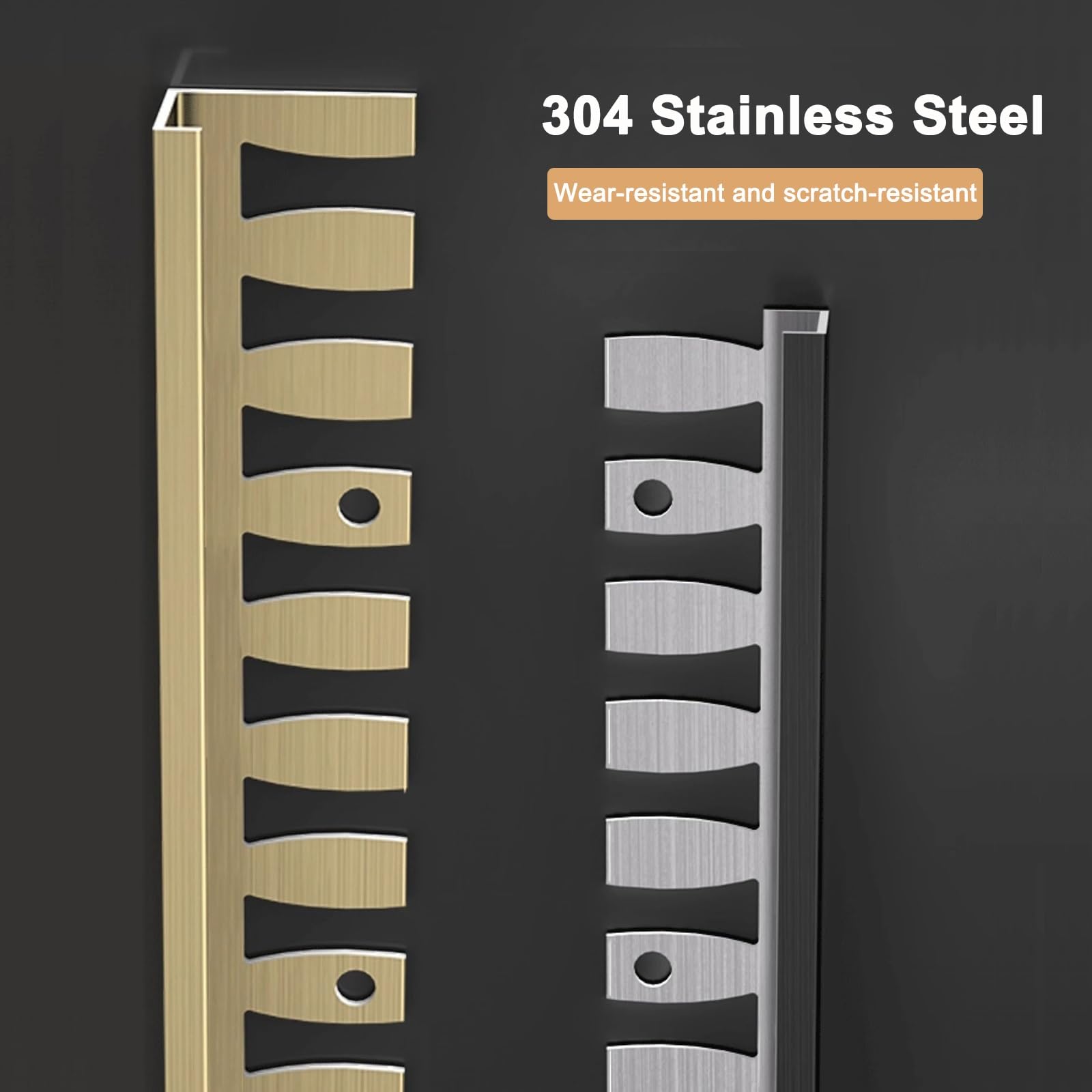 Striscia Di Transizione (2 * 120cm) - Profilo Per Fessure In Vinile Per Pavimenti In Acciaio Inossidabile, Tappezzeria Per Pavimento, Per Collegare Spazi Vuoti(Matte gold,1.3-1.5cm)
