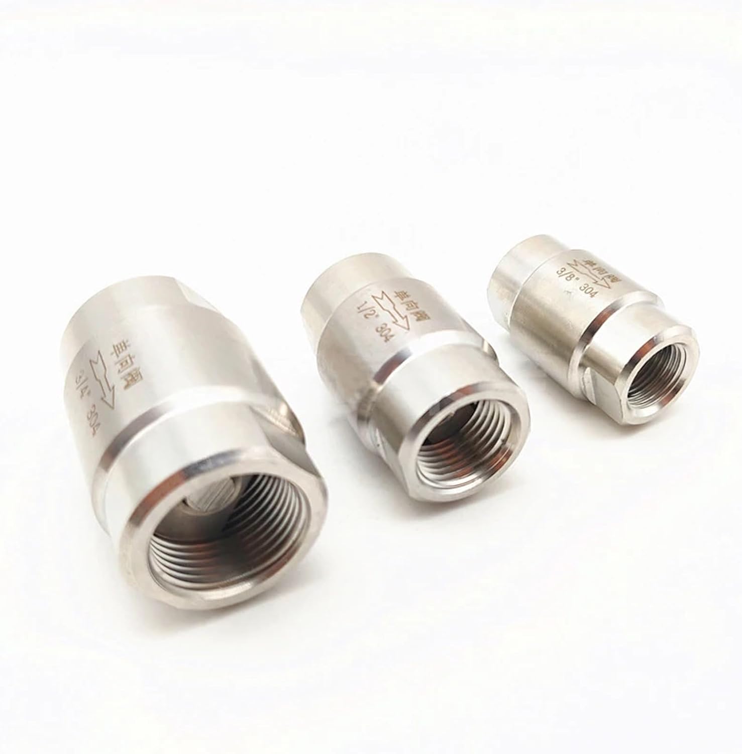 304 Stainless Steel One Way Valve 1/8" 1/4" 3/8" 1/2" 3/4" 1" 6.4Mpa Male Thread Check Valve(1/4")