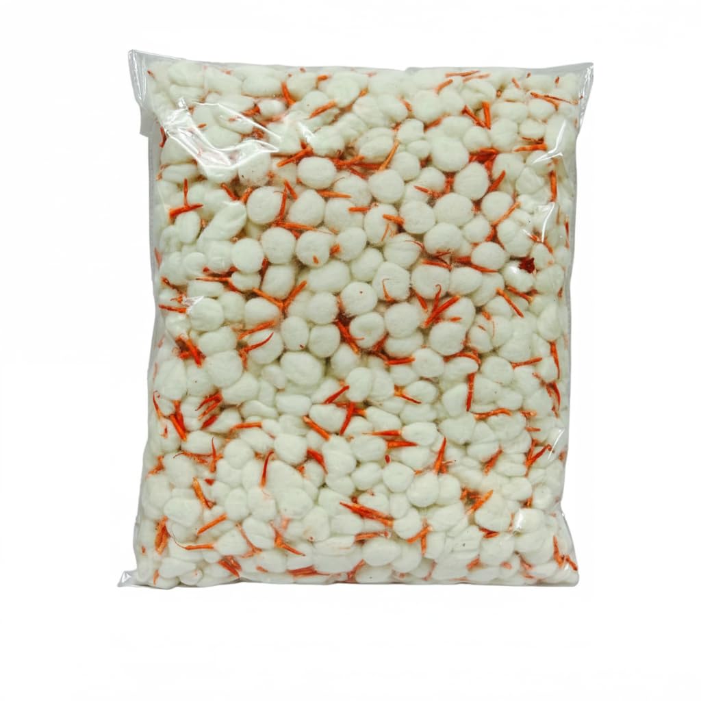 Red Phool Pooja Batti 1100 Piece Pack Big Size Round Kesar Tip Cotton Wicks GOL Puja Diya Bati Use Arti Prayer-image-11