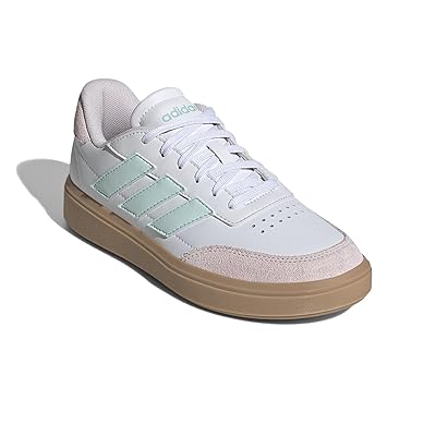 adidas Kids Court Block Shoes (Big Kid) Kids Shoes White/Halo Mint/Almost Pink