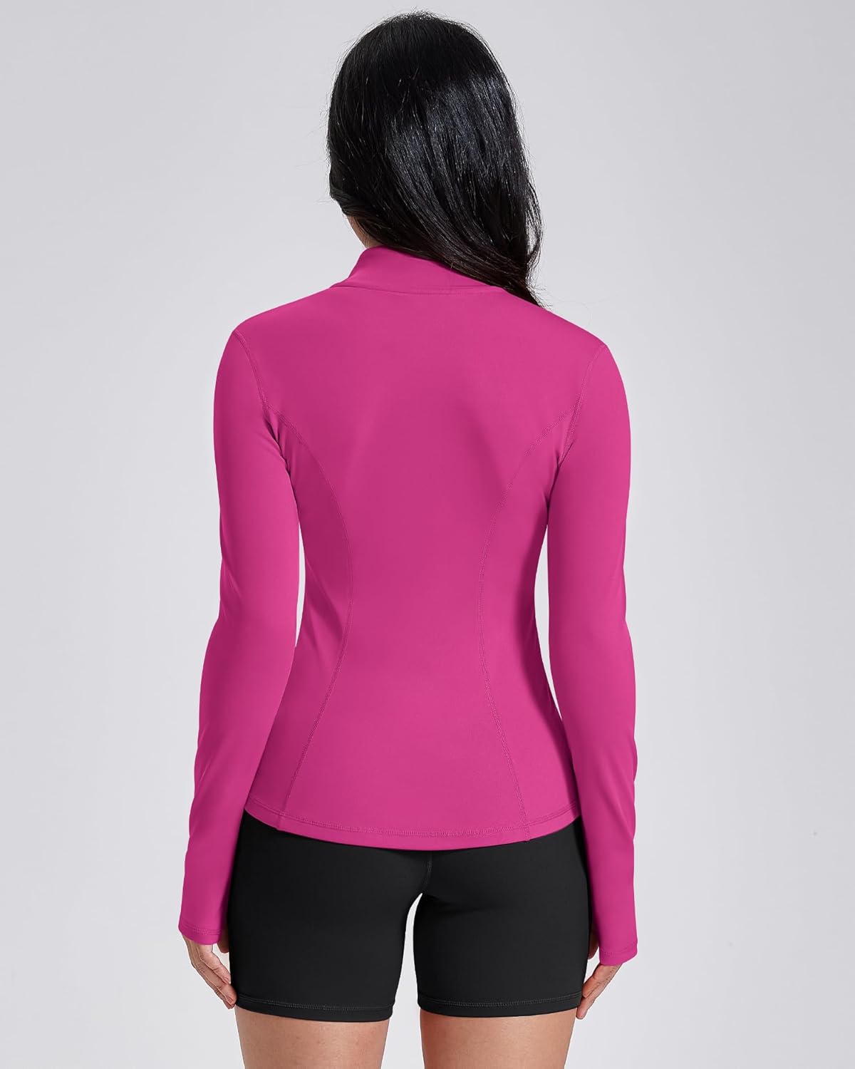 AVGO Womens Workout Jackets Lightweight Athletic Zip Up Jacket Slim Fit Running Gym Top with Pockets & Thumb Holes - Image 4