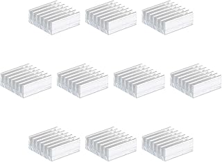 MECCANIXITY 10Pcs 14x14x6mm Heatsink Aluminum Radiator Heat Sink Cooling with Thermal Blue Sticker for Chip CPU, Power Transistor, FET, IC, Power Amplifier,White