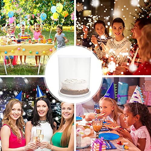 Jojofuny Cupcake Container 13X13X12 Inches Round Clear Cake Boxes, Cake Containers Carriers With Dome Lids And Cake Boards, White Paper Bakery Box Gift Packing Box Single Cupcake Boxes #TOP7