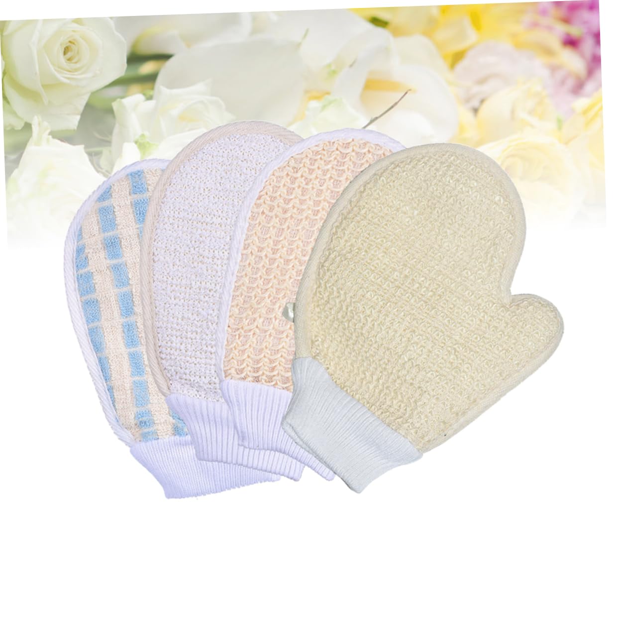 Beavorty 12piezas Guante Exfoliante De De Toalla De Baño De Plantas Para Masaje Corporal y Limpieza Profunda Para Espalda y Áreas Difíciles De Mezclados