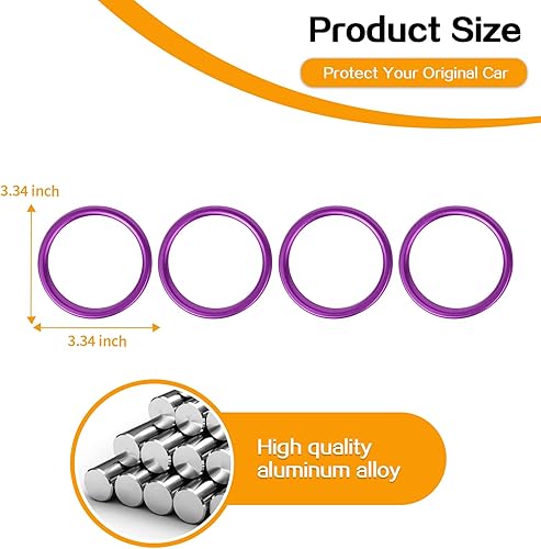 Miniatura 7 de Hoolcar Cubierta de anillo de ventilación de aire acondicionado para salpicadero, accesorios interiores de aleación de aluminio, compatible con Jeep