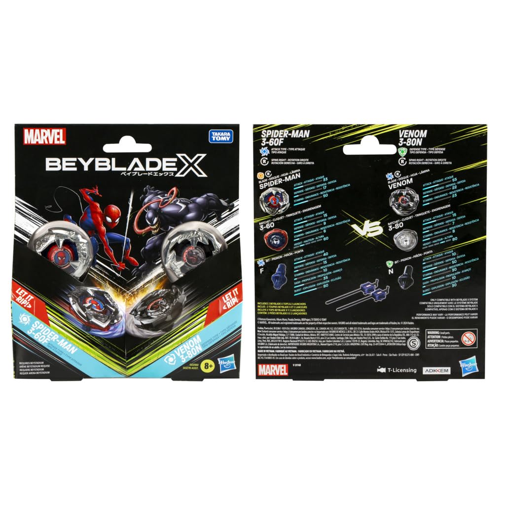 Beyblade X Multipack Zusammenarbeit mit Marvel, Set Spider-Man 3