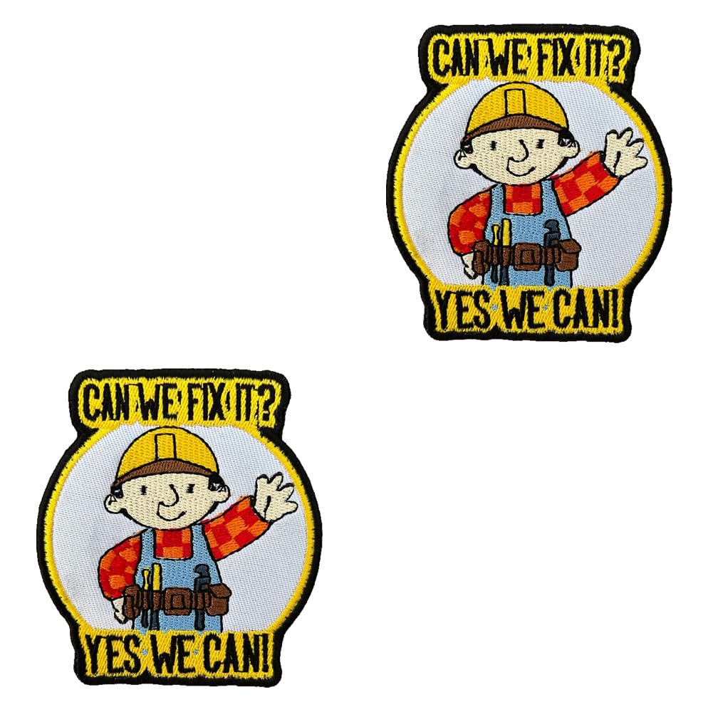 2 PCS Can We Fix It Patch-Yes We Can Funny Meme Patch Tactical Embroidered Hook and Loop Emblem Patch for Jacket Biker Pants Vests Coat Hats Bags Helmets Clothes Uniforms Backpacks