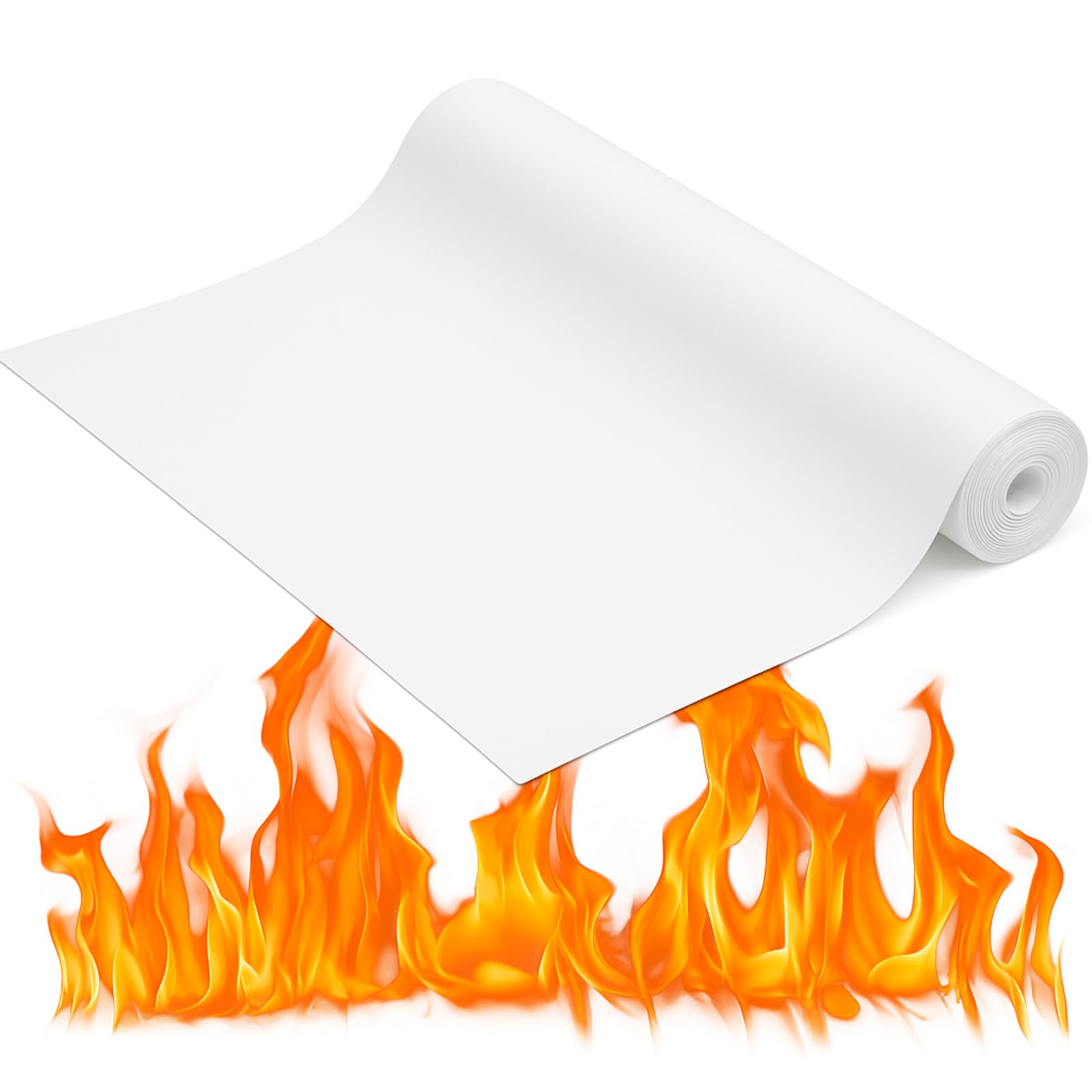 Qilery Hochtemperaturdichtung, Papier-Keramikfaser-Alternative, 2100 F bewertet, 0,3 cm dick x 61 x 304,8 cm, für Pelletofen, Holzofen, Ofen, Kessel, Schmiede, Wohnmobil-Ofendichtungen, DIY-Schnitt