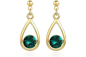 Graceful Emerald and Gold Dangle Earrings