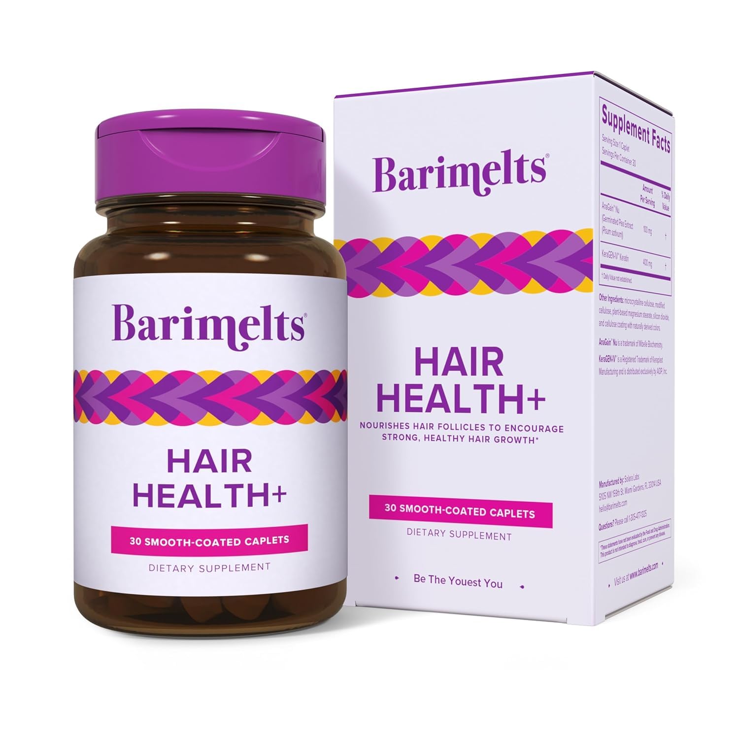 Hair Health+ – Helps Reduce Hair Thinning for GLP-1 Users or Bariatric Patients – Hair Growth Supplement with Clinically Studied AnaGain™ Nu and Keratin – 1-Month Supply