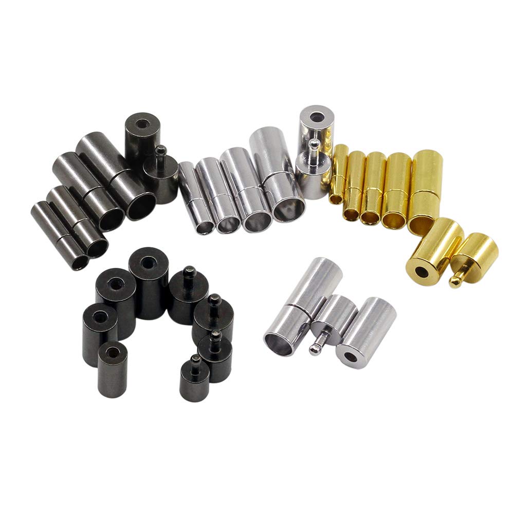 Wisiorek 10 sztuk/paczka złoty kolor metalowe zaślepki końcowe zapięcia pasuje 6mm okrągły skórzany sznurek do tworzenia biżuterii DIY * 10 sztuk * 10 sztuk