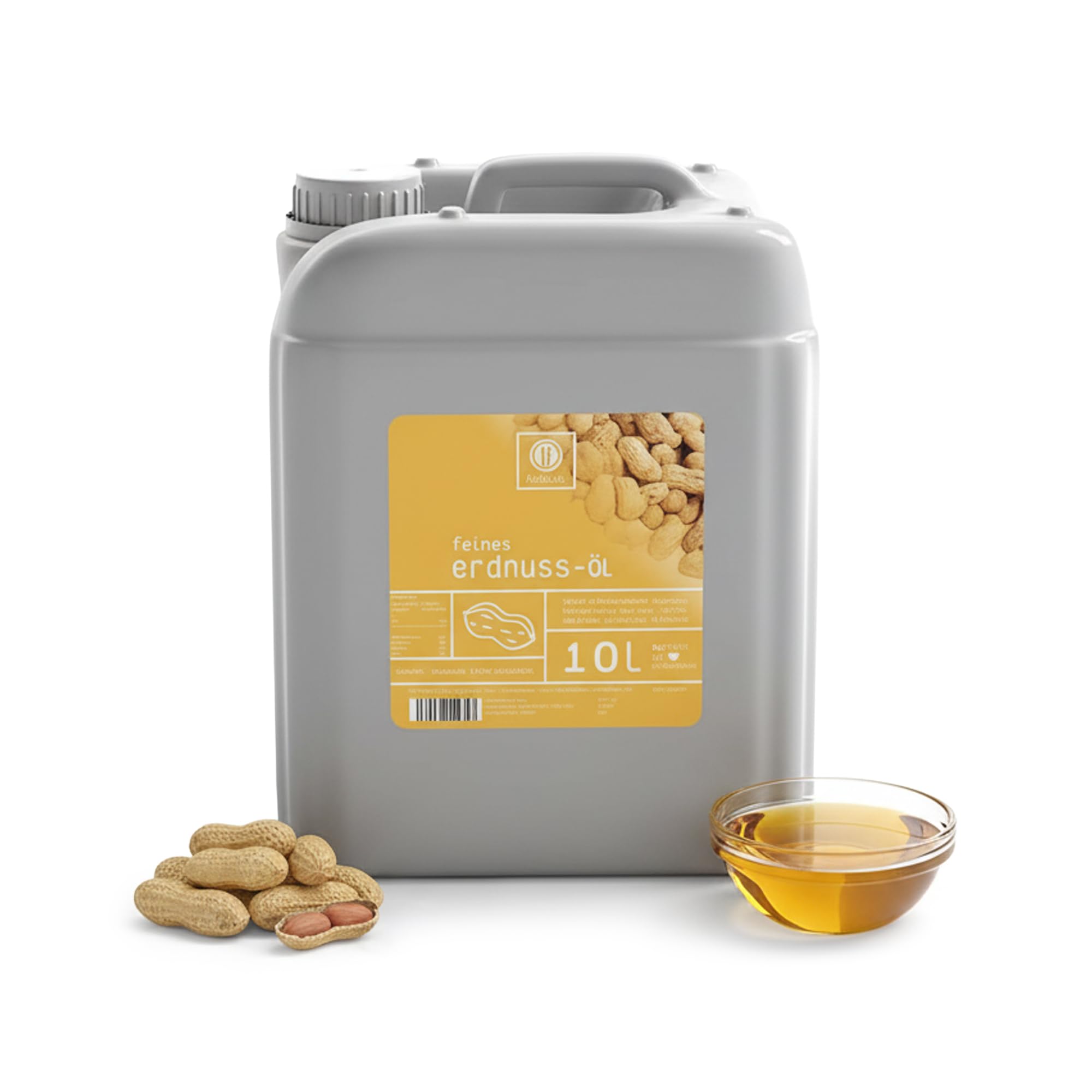 Fuduu.de - Erdnussöl, 10 L, Speiseöl zum braten, frittieren oder kochen, sehr hoch erhitzbares Bratöl, Frittieröl als Alternative zu Frittierfett, vegan & glutenfrei
