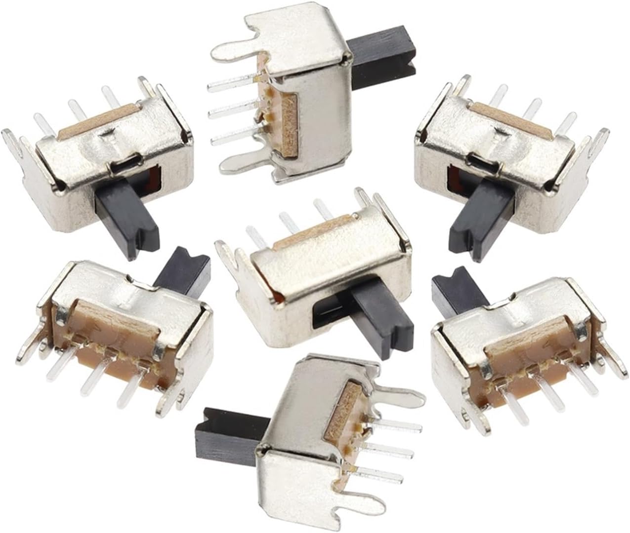 10PCS SS12D07 Vertical Slide Switch 1P2T 3 Pin Toggle Switch Vertical Switch