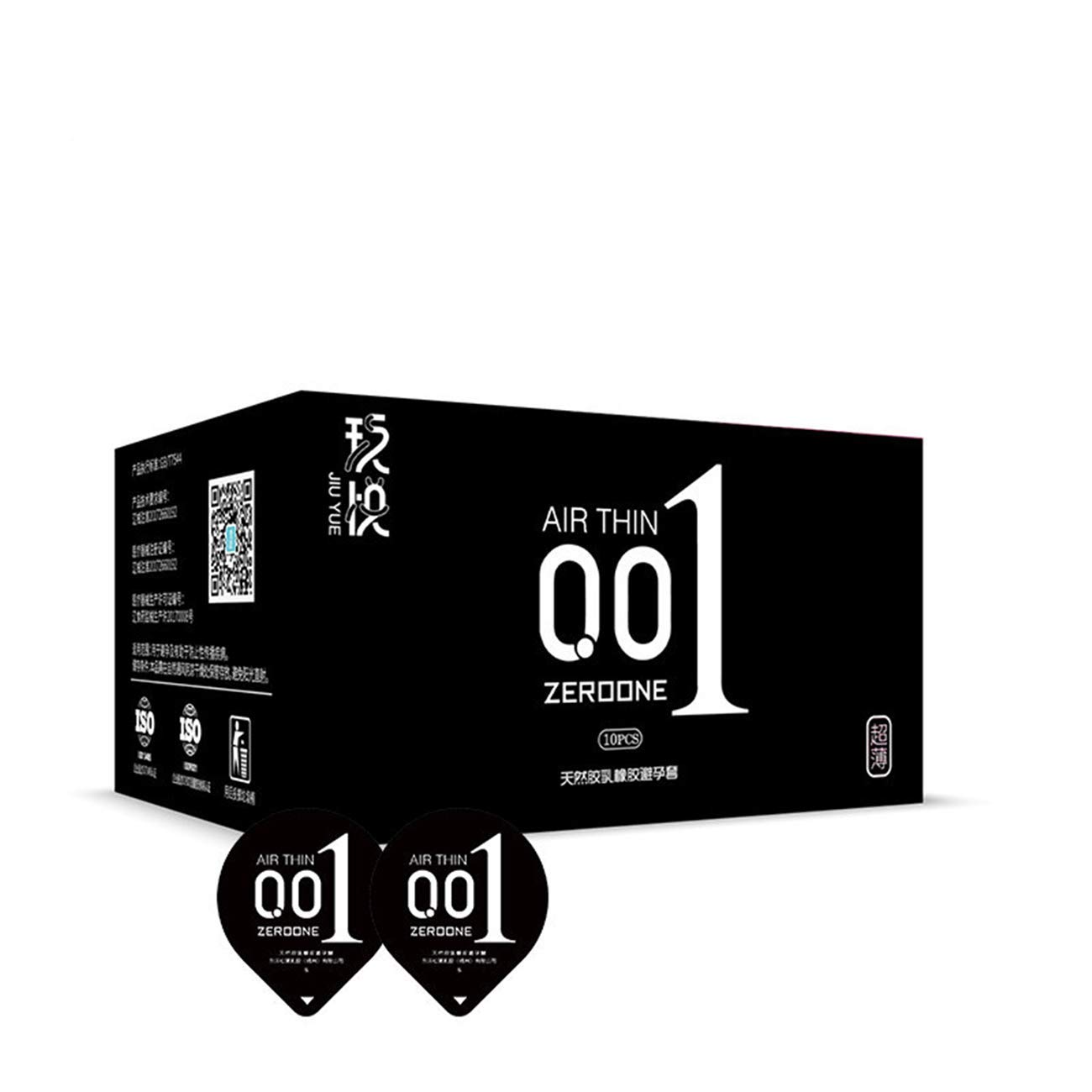 Set di fuochi di ghiaccio - Yue Yue Condimento di acido ialuronico 001 Set di ghiaccio per preservativi Rilevatori di ghiaccio (20 pezzi / 2 scatole),Black20(thin)