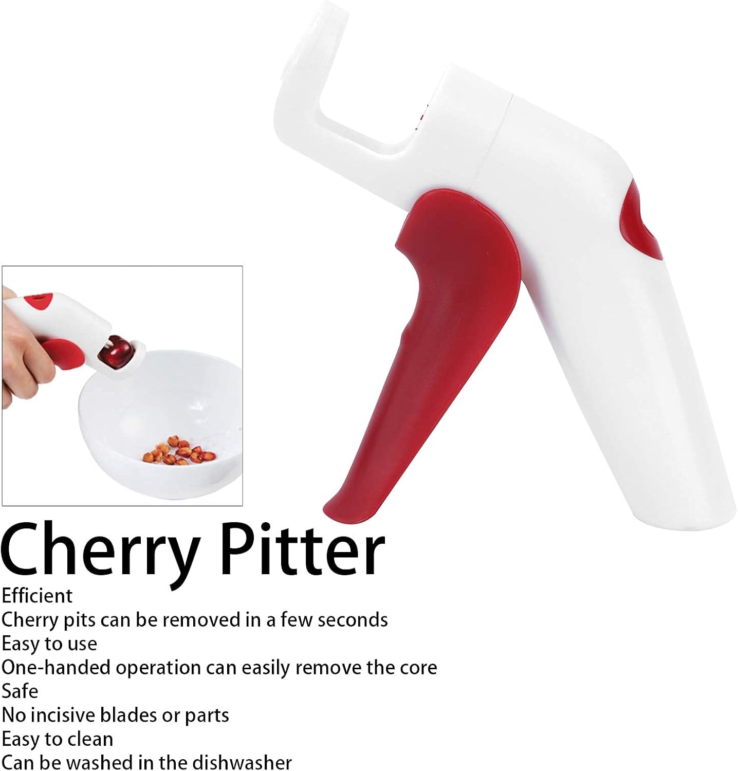 Horoper Cherry Pitter Cherry Pitter Tool Cherry Olive Core Remover Handheld Multi Function Fruit Corer Pitting Tool with Space Saving Lock Design Cherry Olive Pitter