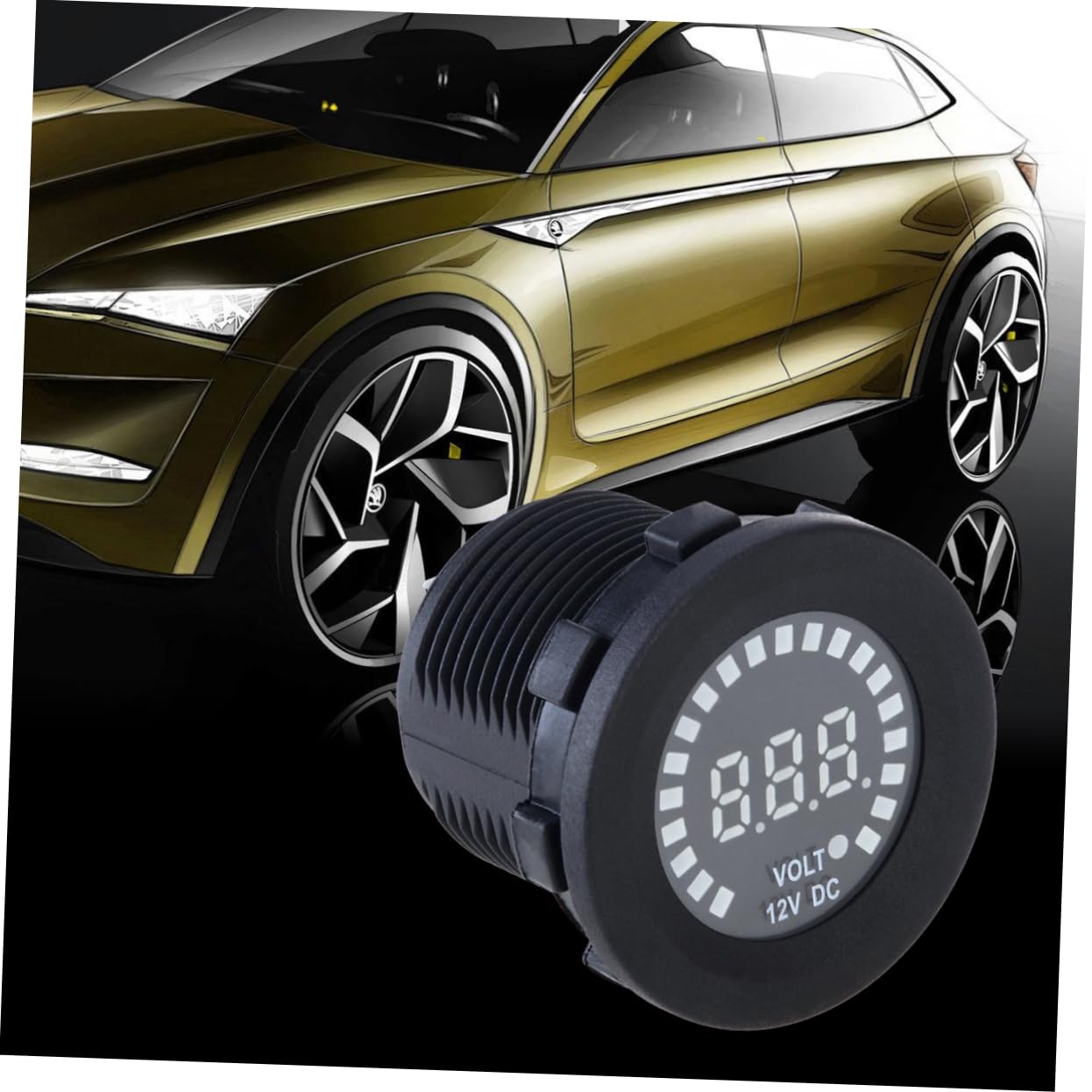 OUNONA 3 Piezas voltímetro para coche voltímetro digital del vehículo medidor de prueba de voltios del vehículo voltimetro digital 12v Mini de 12v