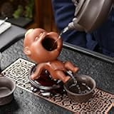 Kung Fu Tea pet,Cute Clay Tea Pet,Kung Fu Tea Ornament Accessories of Tea Set, Decor for Tea Table Desk Tearoom,gift for tea-loving friend(infants Tea pet)