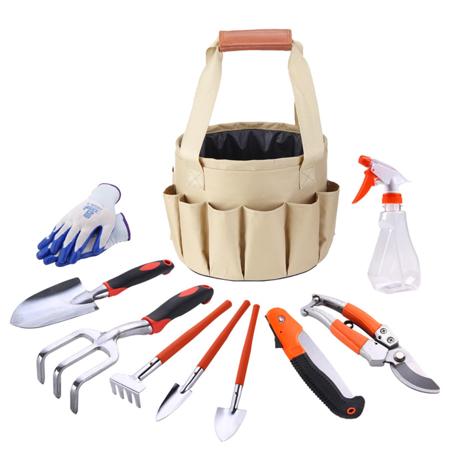 Set Di Attrezzi Da Giardino Kit Strumenti Giardinaggio 10 Pezzi Attrezzi Da Giardino Professionali Con Utensili Manuali Da Esterno Include Cesoie Per Guanti Da Giardino Borsa Portaoggetti