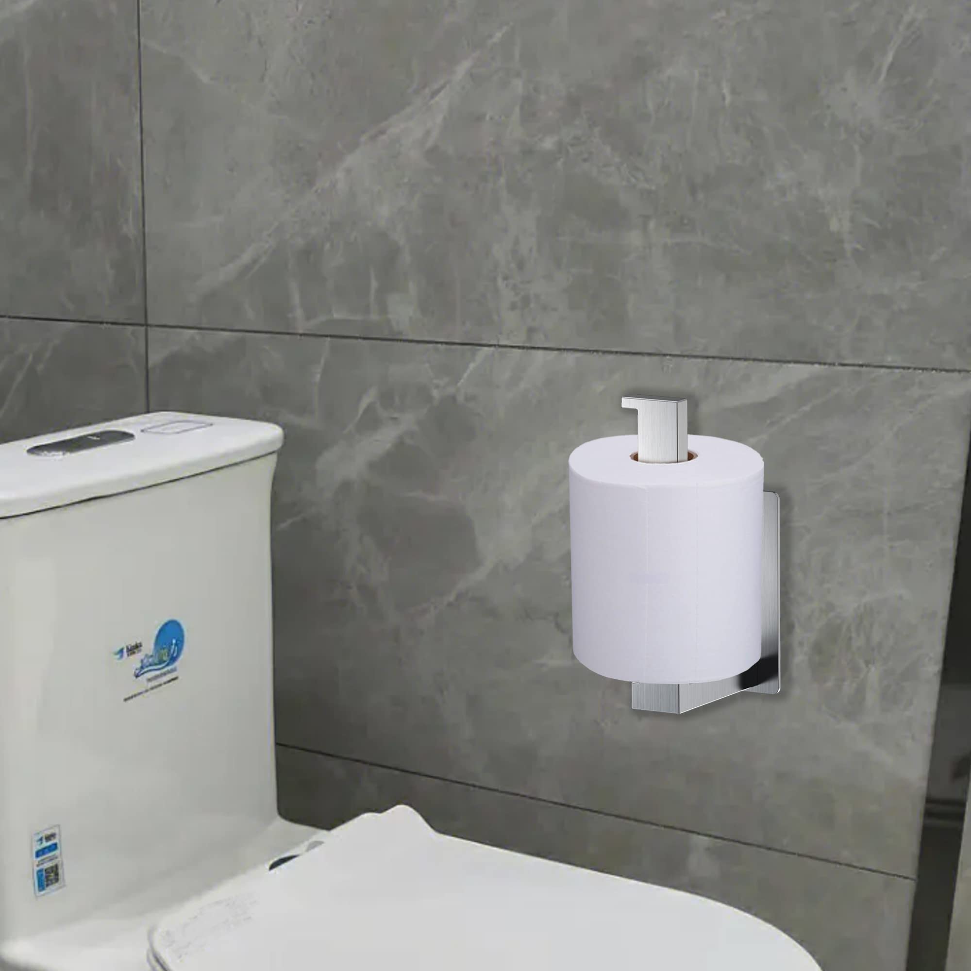 Portarotolo MANICAF Senza Foratura, Adesivo, Acciaio Inox Argento, Girevole 360°