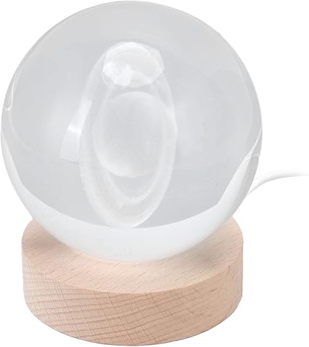 Miniatura 4 de Luz nocturna de bola de cristal de galaxia 3D para niños con base de luz LED colorida, luz nocturna de bola de cristal de 3.15 pulgadas con base de
