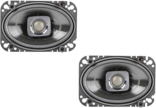 Polk Audio DB462 DB+ Series 4" x 6" Coaxial Speaker for Car & Marine, 2-Way Boat & Car Audio Speakers, 50-22kHz Frequency Response, Polypropylene Woofer Cone & 3/4" Silk Dome Tweeter, Easy Install