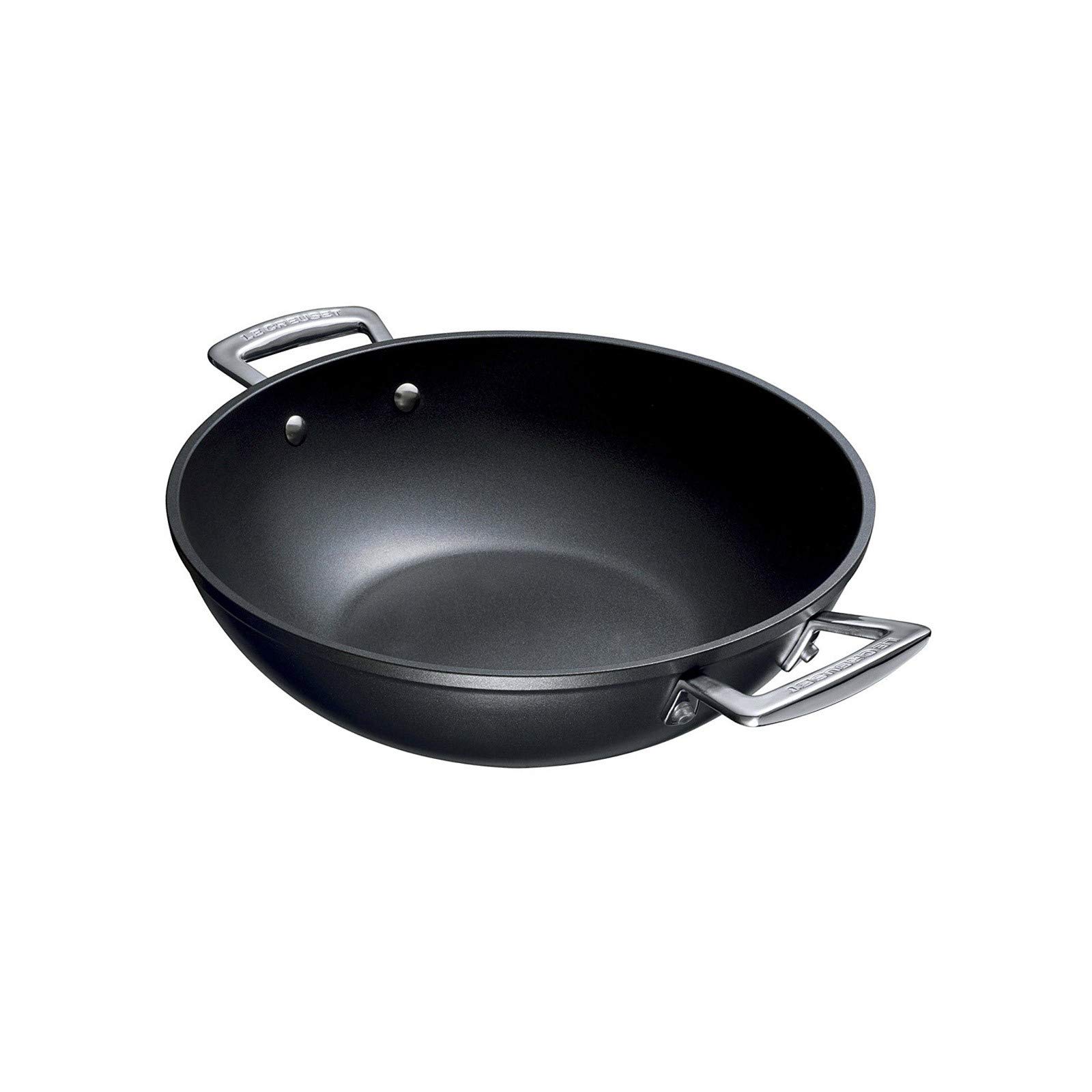 Le Creuset Black Toughened Non-Stick Wok, 32 Cm, Forged Aluminium, 51105320010502