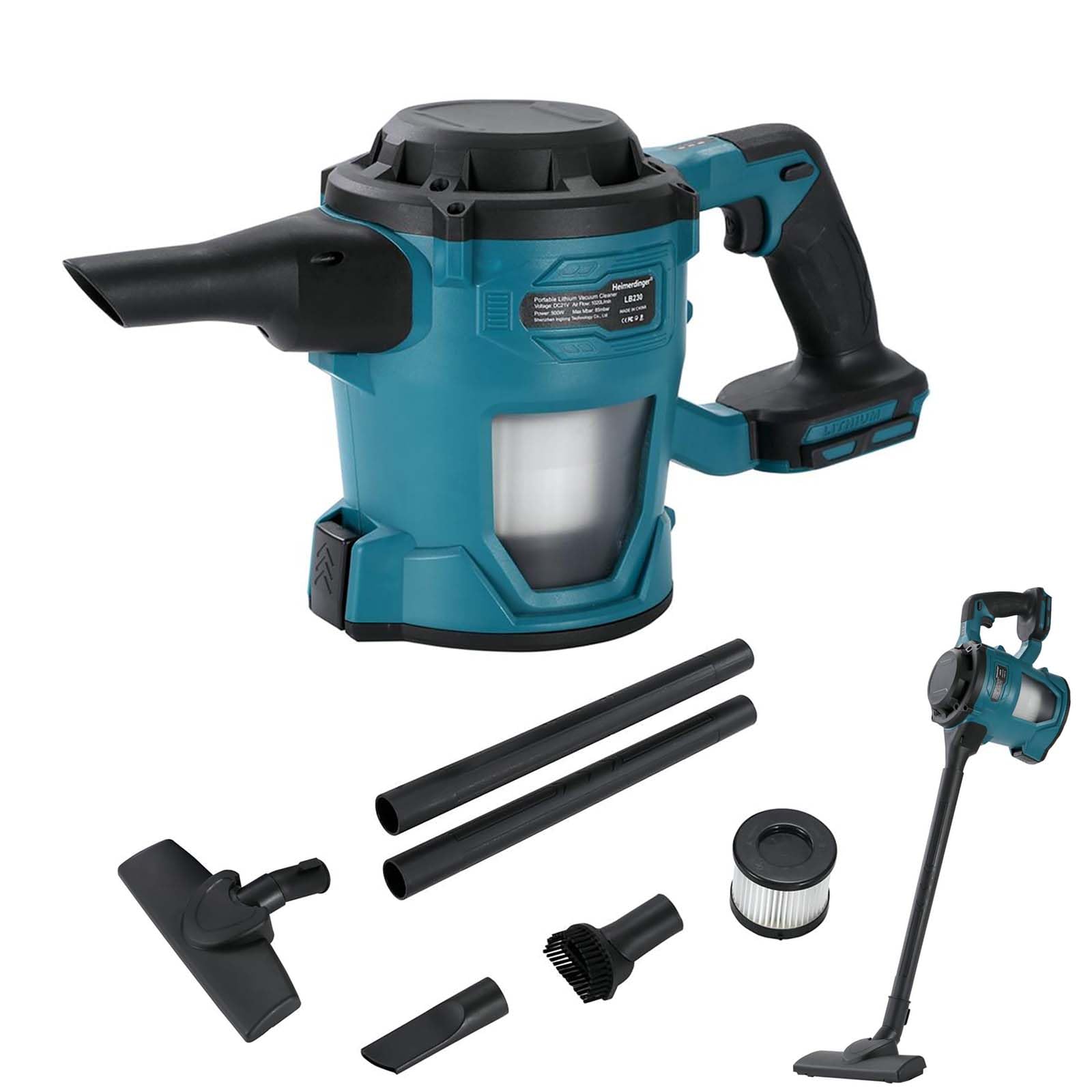 Heimerdinger Cordless Shop Vacuum for Makita, 85kPa 500W HEPA, Tool Only | 1L Dust Cup, C…