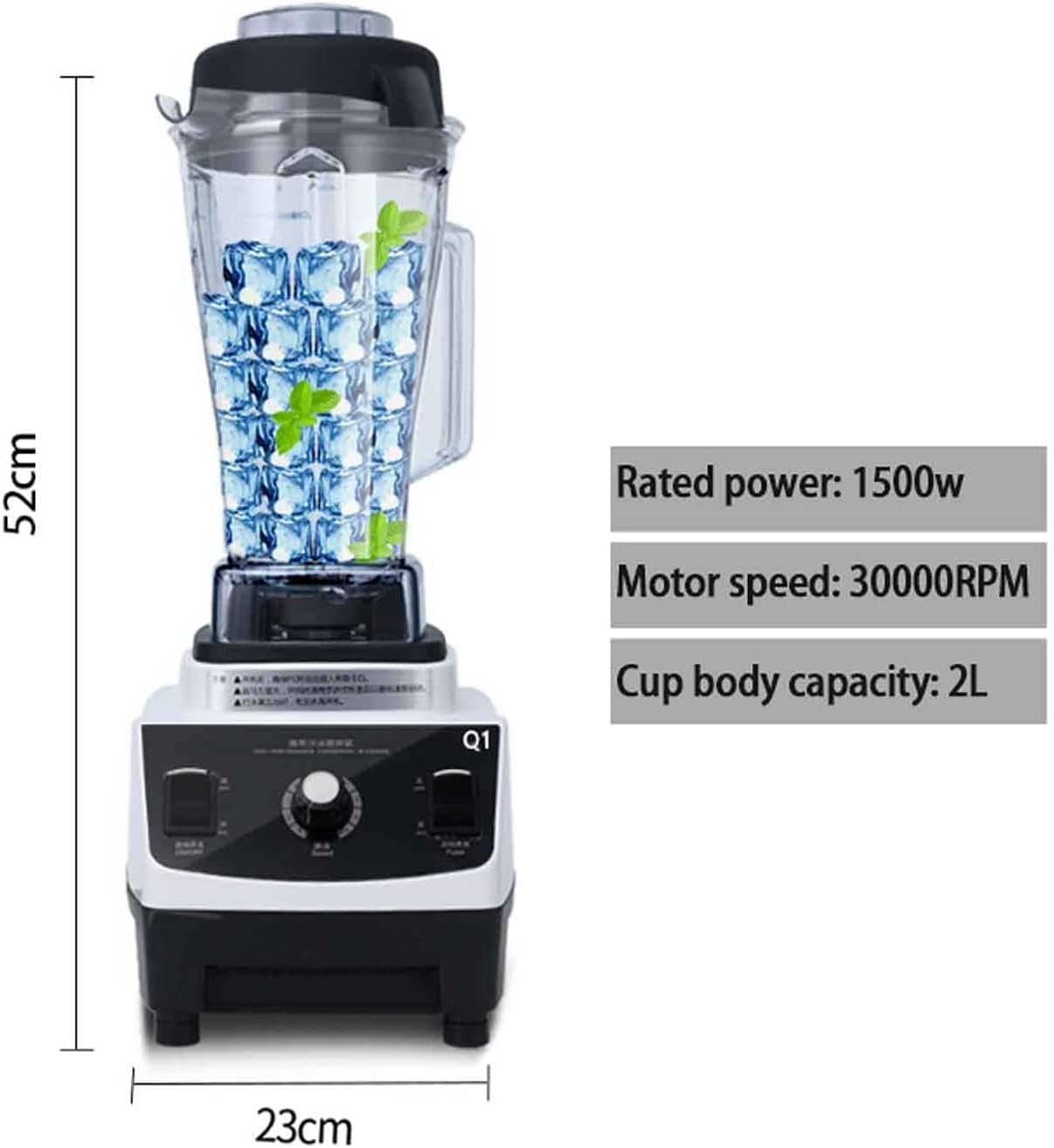 Commercial Milk Tea Shop Smoothie Machine, 1500W Smoothie Machine, Food Processor, Suitable for Milk Tea Shop, Breakfast/Bakery, Coffee Shop