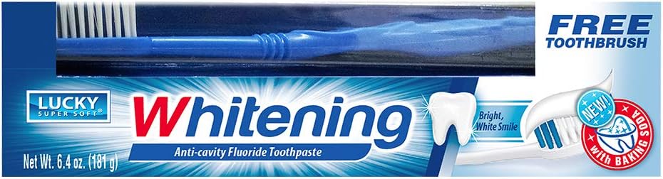 Toothpaste + Bonus Toothbrush, Whitening Anti-Cavity Fluoride, 6.4-oz.