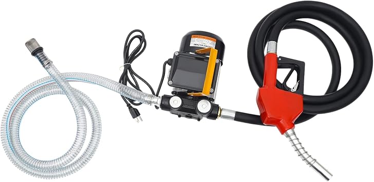 110V Fuel Transfer Pump Oil Transfer Pump Electric Diesel Transfer Pump | 16GPM 60L/min Oil Change Pump | Self Priming Kerosene Biodiesel Pump w/Hose & Nozzle