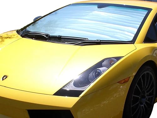 Vista 2 de HeatShield, The Original - Parasol para parabrisas, ajuste personalizado para Lamborghini Gallardo Coupe 2004-2014 serie plateada