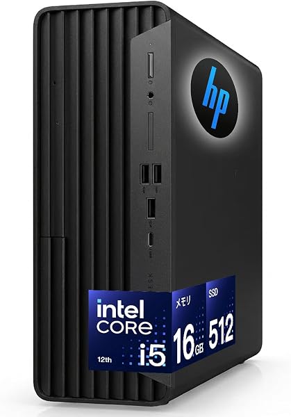 【整備済み品】エイチピー Pro SFF 400 G9 (第12世代 Core i5-12500・メモリ16GB・SSD 512GB)Windows 11 Pro + WPS Office搭載|Wi-Fi・Bluetooth対応|前面USB Type-C + 3.2 Gen2/スリムDVD搭載|省スペース 小型 ビジネスPC|HDMI・DisplayPort・有線LAN|HP デスクトップPC - 1